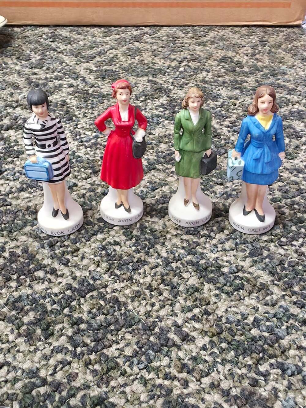 Avon Figurine Avon Lady Lot Of 4 Vintage Decant